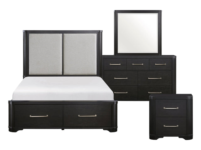 Gilbert Charcoal/Light Gray 4-Piece Queen Bedroom Set - Ornate Home