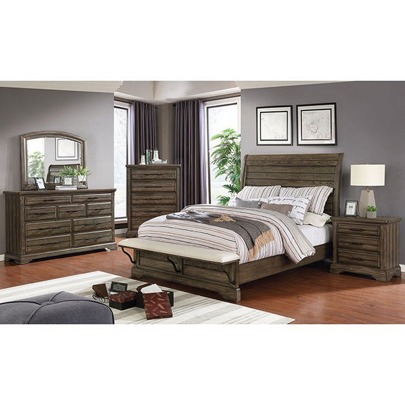 Gilbert Light Walnut Queen Bed - Ornate Home