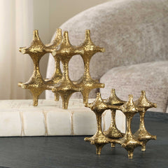 Gilded Connection Brass Modern Sculptures (Set of 2) - Ornate Home