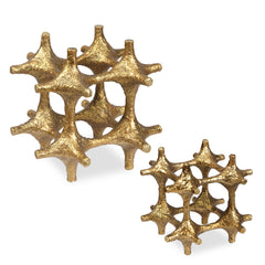 Gilded Connection Brass Modern Sculptures (Set of 2) - Ornate Home
