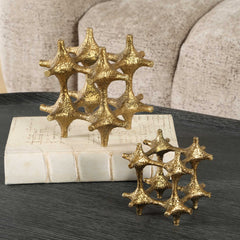 Gilded Connection Brass Modern Sculptures (Set of 2) - Ornate Home