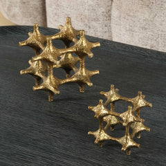 Gilded Connection Brass Modern Sculptures (Set of 2) - Ornate Home