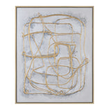 Gilded Lines Gold/Gray Canvas