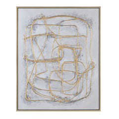 Gilded Lines Gold/Gray Canvas - Ornate Home