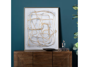 Gilded Lines Gold/Gray Canvas - Ornate Home