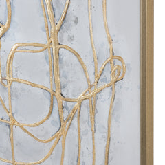 Gilded Lines Gold/Gray Canvas - Ornate Home