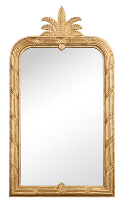 Gilded Pineapple Crest Brown Mirror - Ornate Home