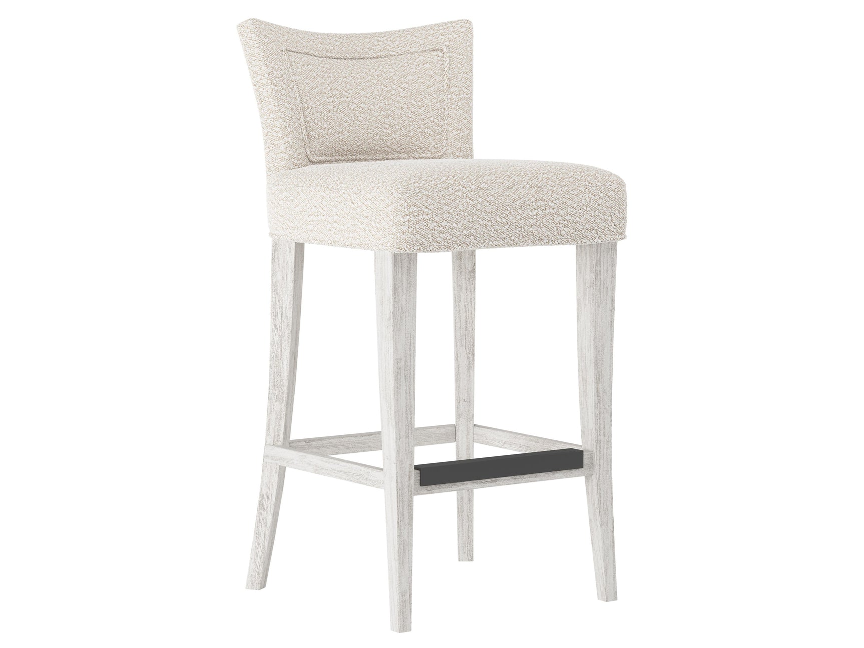 Giles Glacier White/White/Cream Fabric Bar Stool - Ornate Home