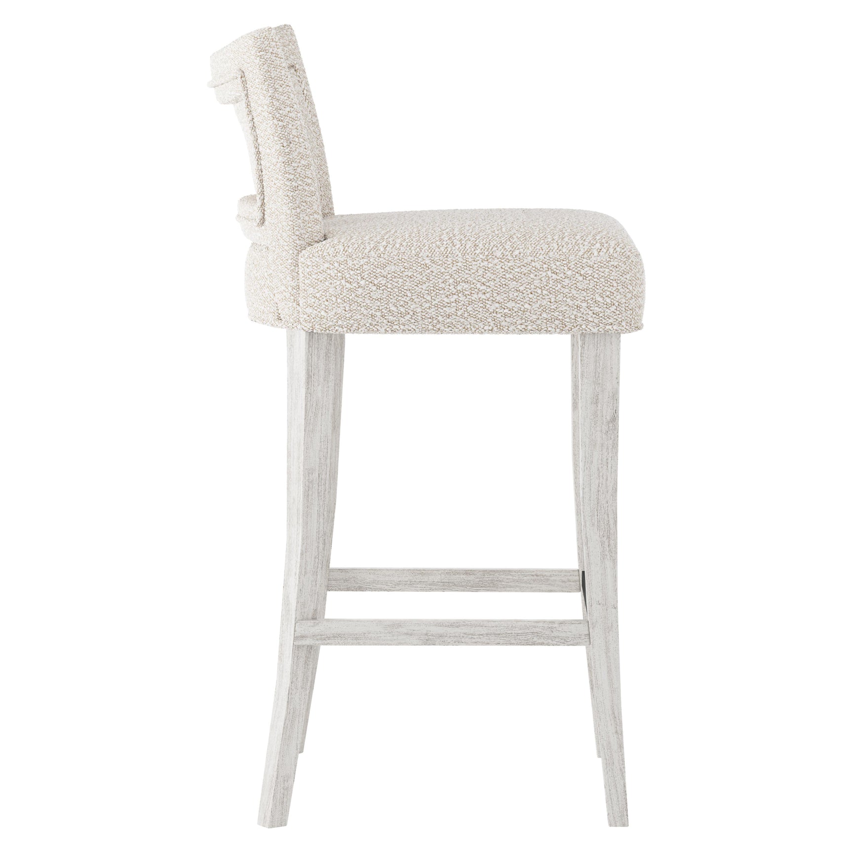 Giles Glacier White/White/Cream Fabric Bar Stool - Ornate Home