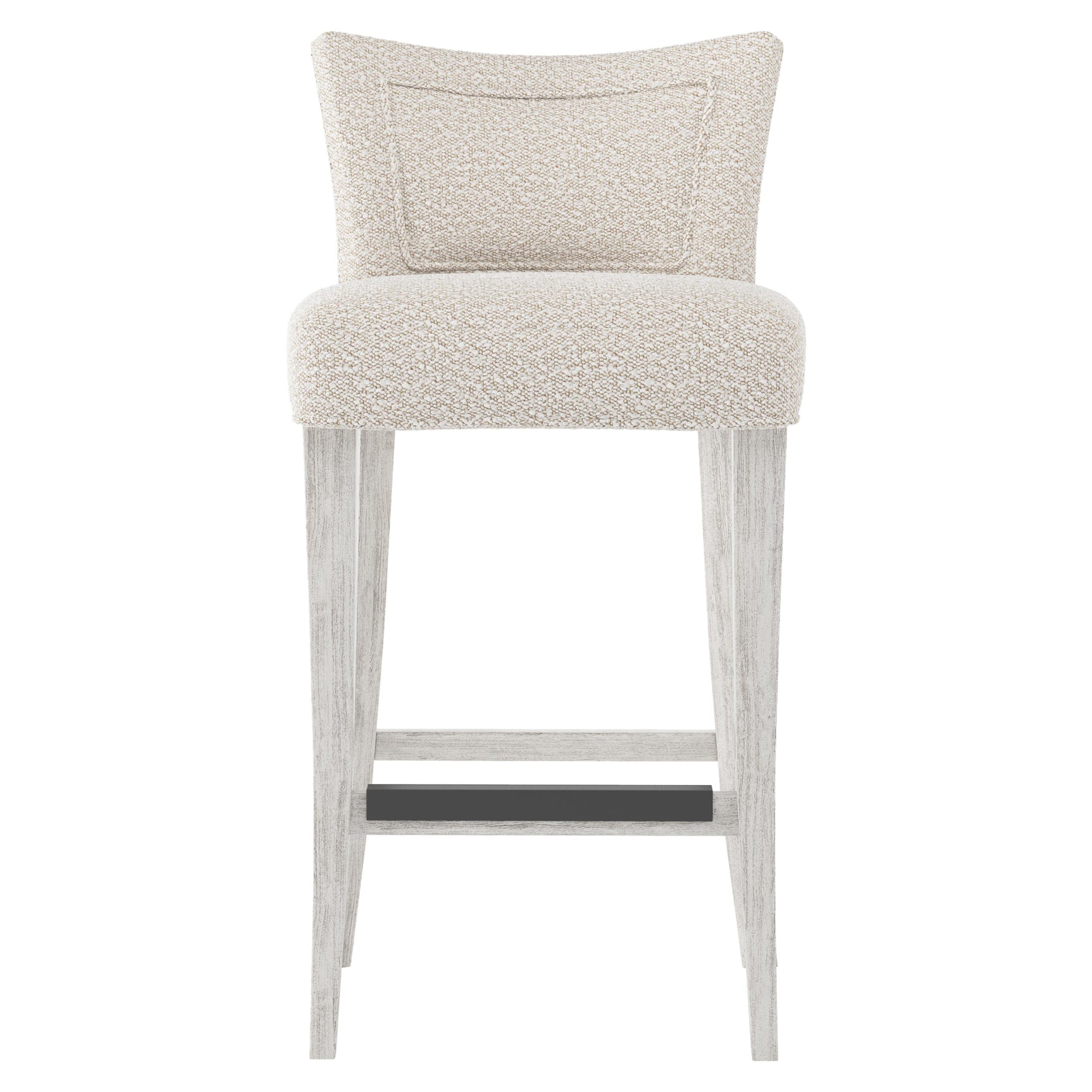 Giles Glacier White/White/Cream Fabric Bar Stool - Ornate Home
