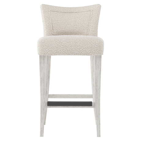 Giles Glacier White/White/Cream Fabric Bar Stool - Ornate Home