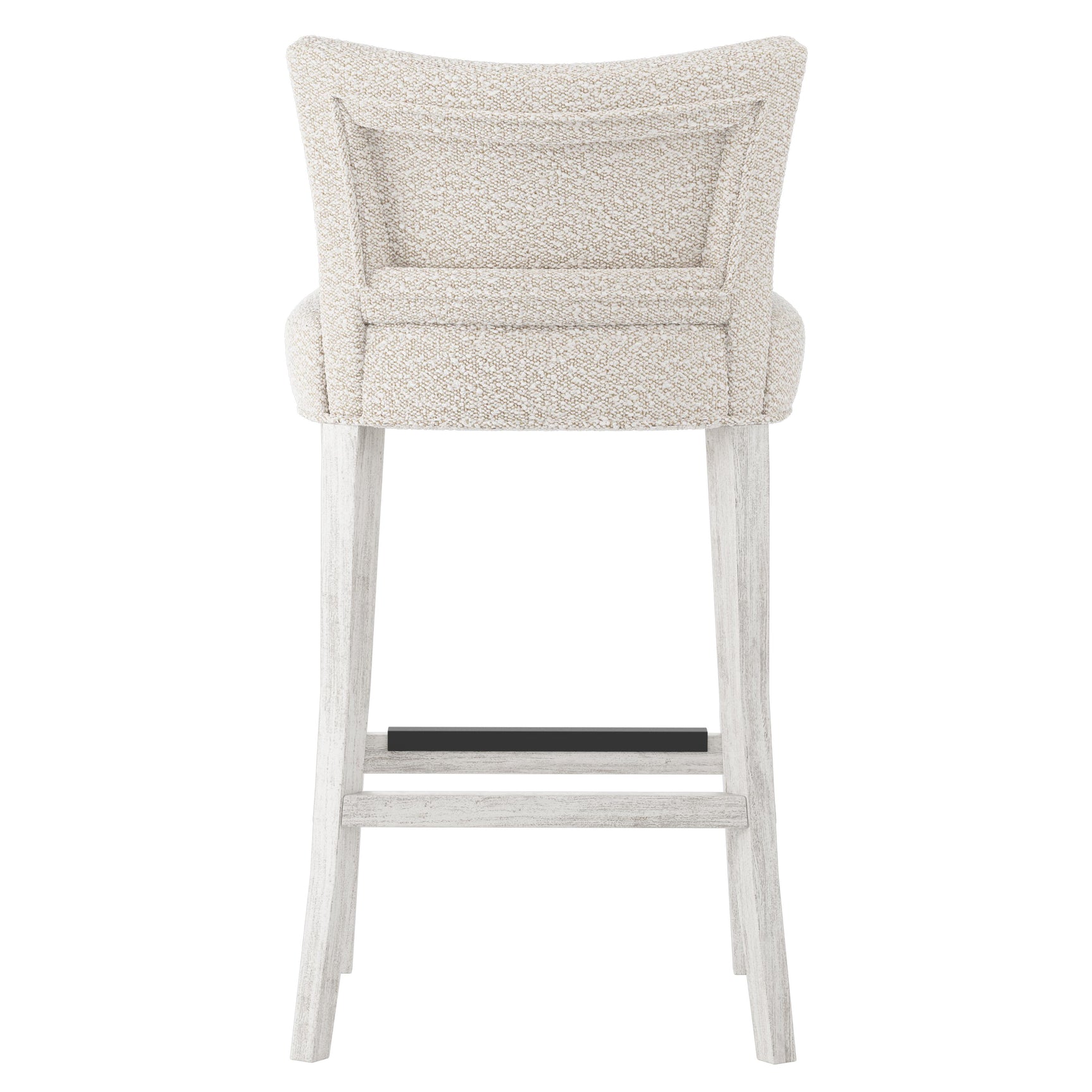 Giles Glacier White/White/Cream Fabric Bar Stool - Ornate Home