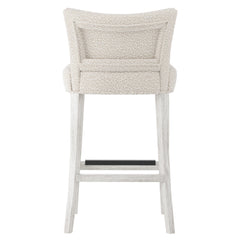 Giles Glacier White/White/Cream Fabric Bar Stool - Ornate Home
