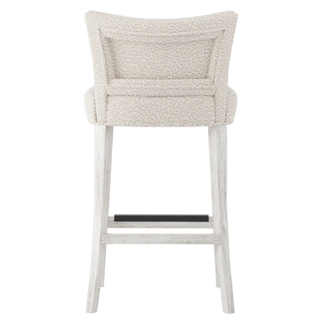 Giles Glacier White/White/Cream Fabric Bar Stool - Ornate Home
