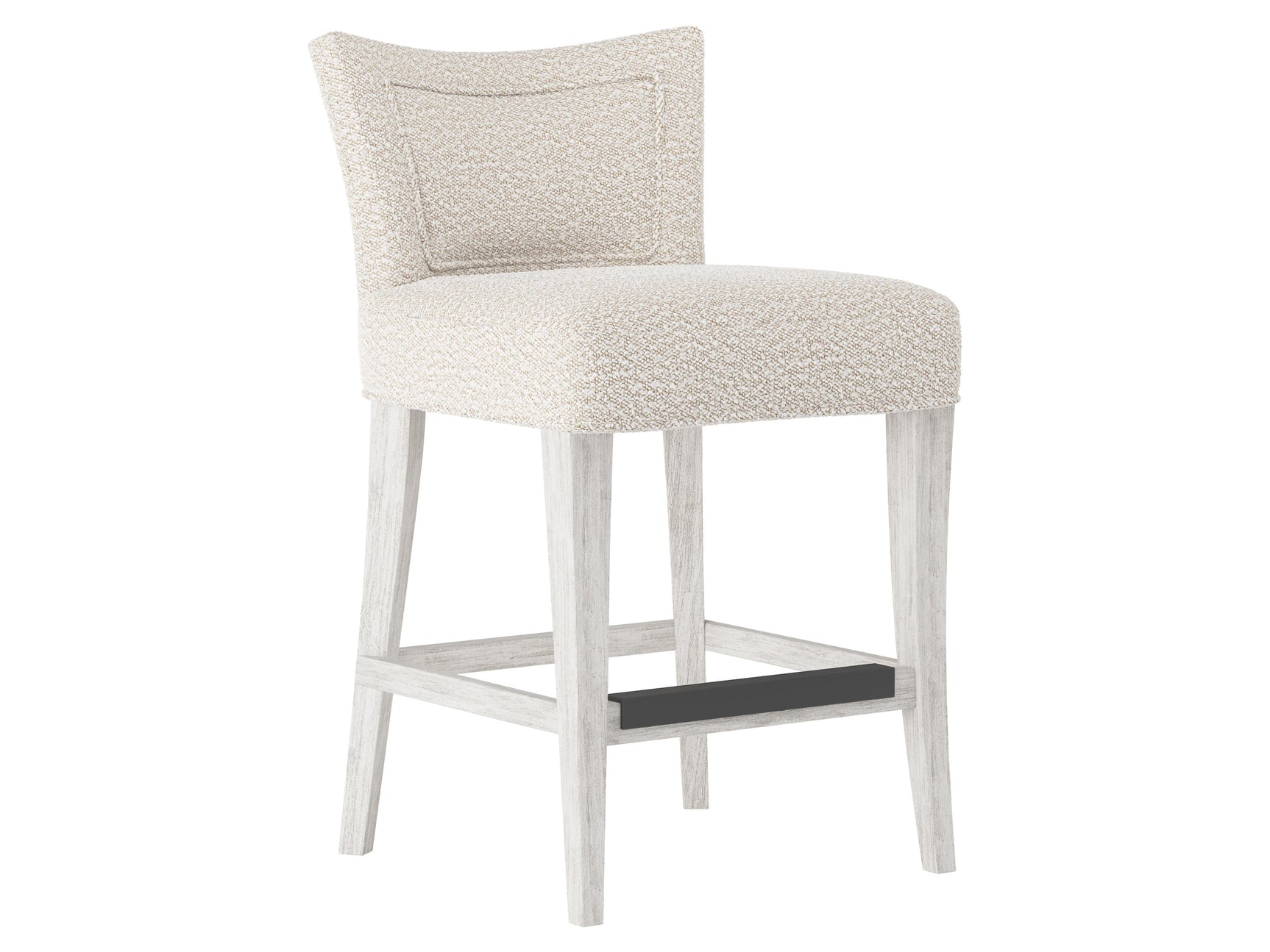 Giles Glacier White/White/Cream Fabric Counter Stool - Ornate Home