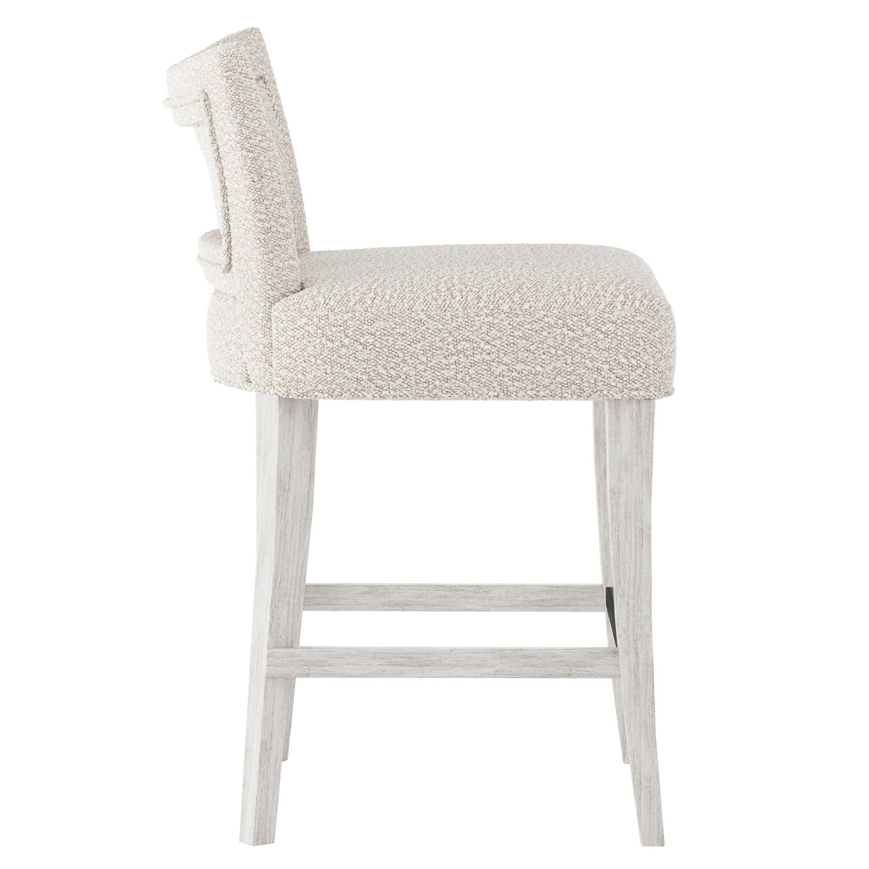 Giles Glacier White/White/Cream Fabric Counter Stool - Ornate Home
