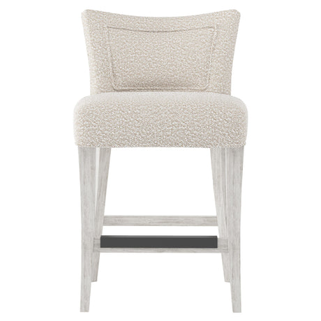 Giles Glacier White/White/Cream Fabric Counter Stool - Ornate Home
