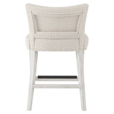 Giles Glacier White/White/Cream Fabric Counter Stool - Ornate Home