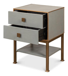 Gillian Grey Two Drawer Nightstand - Ornate Home