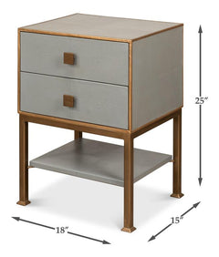 Gillian Grey Two Drawer Nightstand - Ornate Home