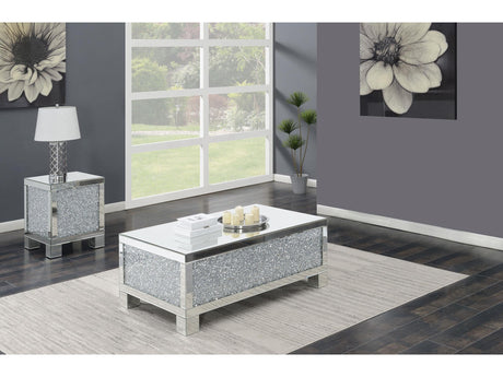 Gillian Silver 2-piece Mirrored Coffee and End Table Set - Ornate Home