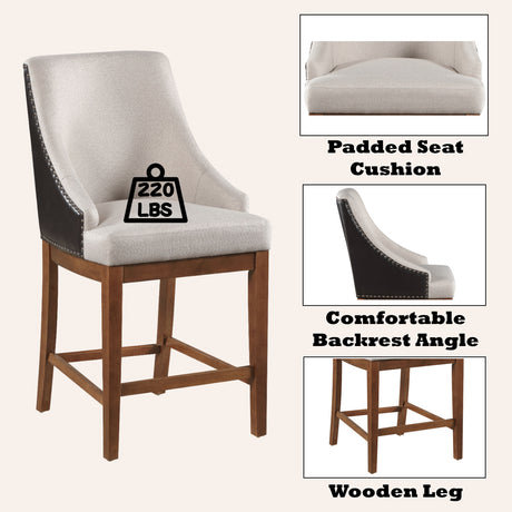 Gilsea Brown Synthetic Leather Counter Height Chair (Set of 2) - Ornate Home