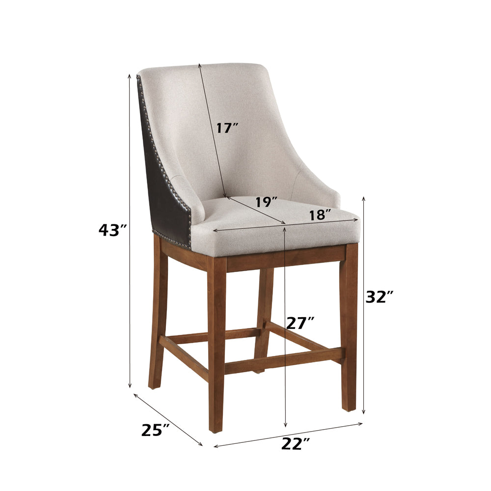 Gilsea Brown Synthetic Leather Counter Height Chair (Set of 2) - Ornate Home