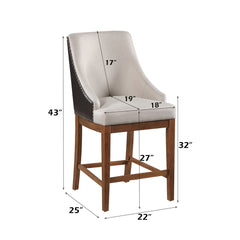 Gilsea Brown Synthetic Leather Counter Height Chair (Set of 2) - Ornate Home