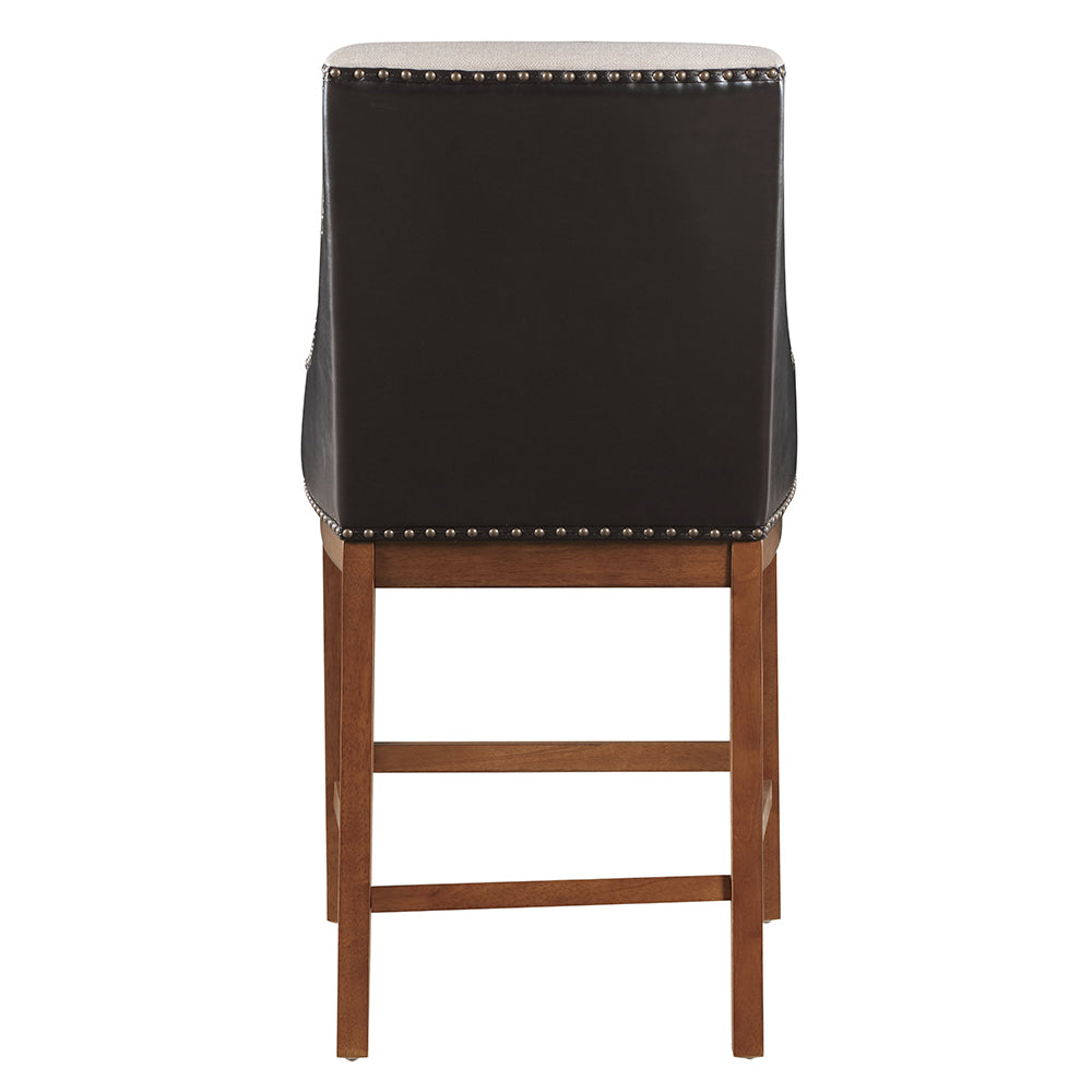 Gilsea Brown Synthetic Leather Counter Height Chair (Set of 2) - Ornate Home