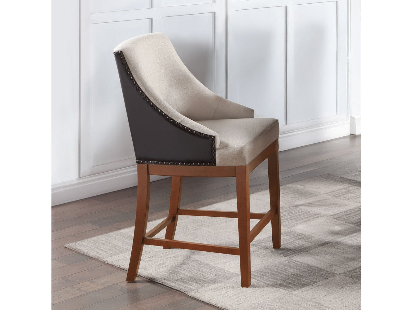 Gilsea Brown Synthetic Leather Counter Height Chair (Set of 2) - Ornate Home