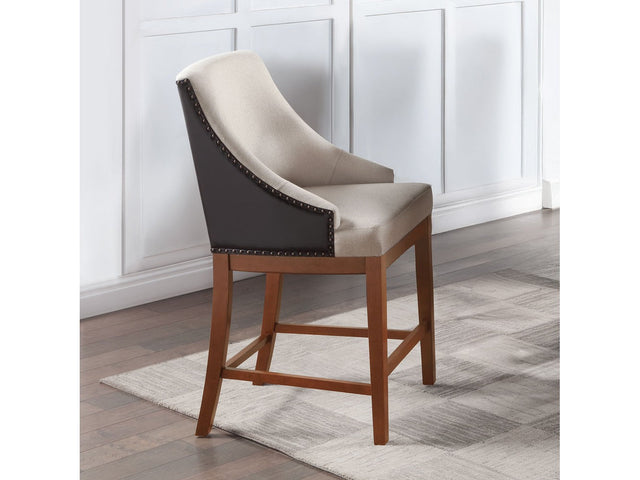 Gilsea Brown Synthetic Leather Counter Height Chair (Set of 2) - Ornate Home