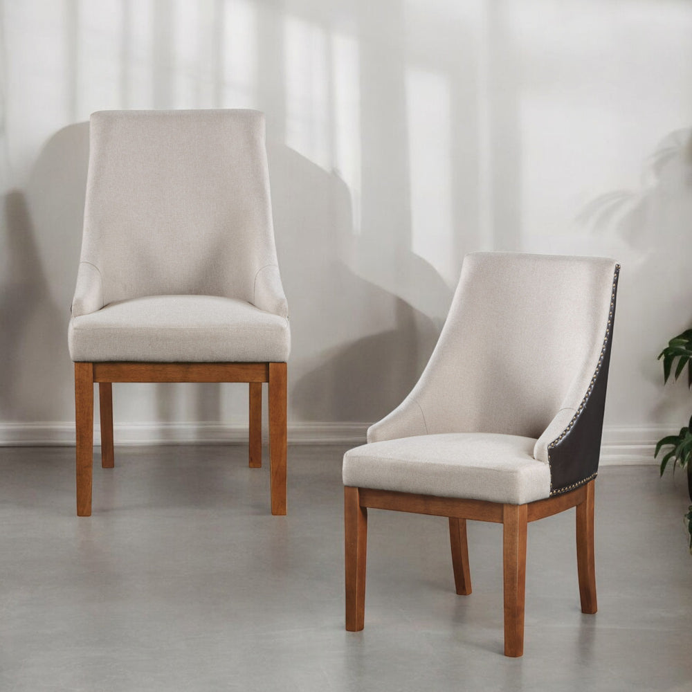 Gilsea Fabric/Brown/Brown Side Chair (Set of 2) - Ornate Home