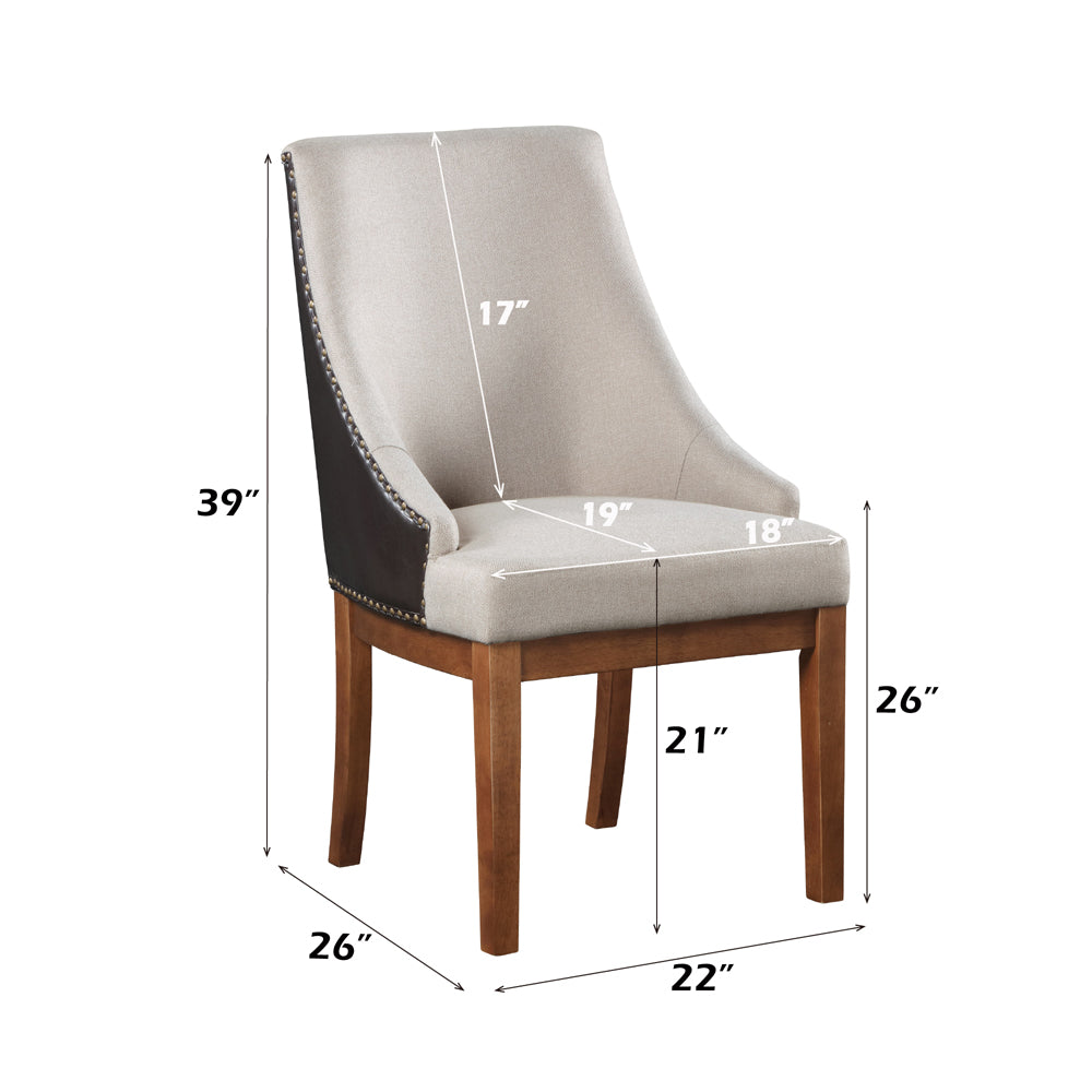 Gilsea Fabric/Brown/Brown Side Chair (Set of 2) - Ornate Home