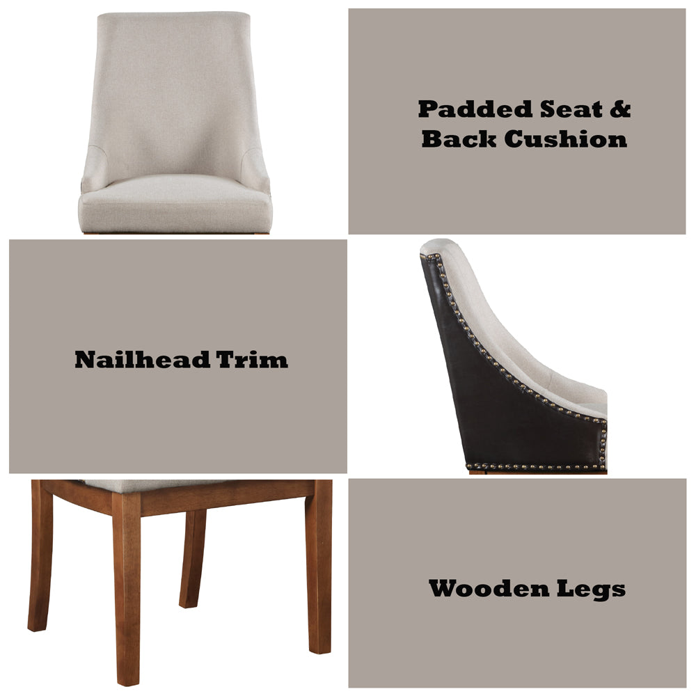 Gilsea Fabric/Brown/Brown Side Chair (Set of 2) - Ornate Home