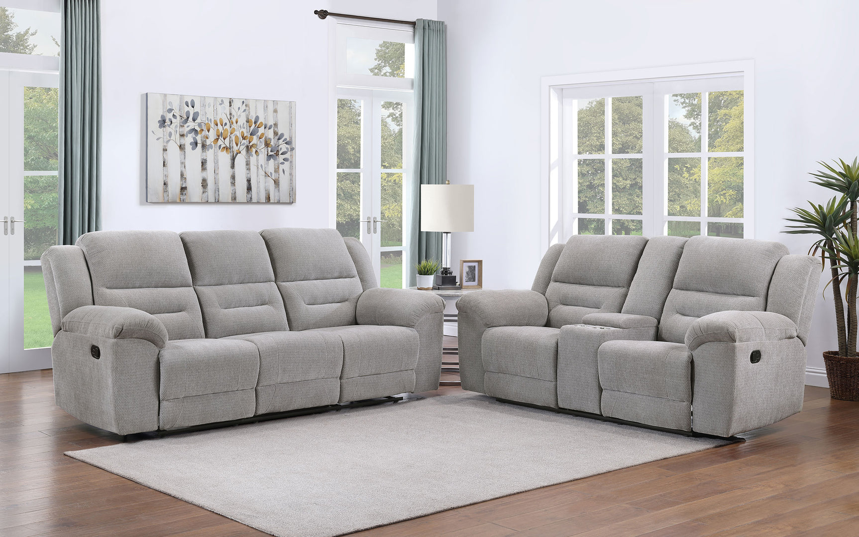 Gilson Grey 2-piece Reclining Sofa Set - Ornate Home
