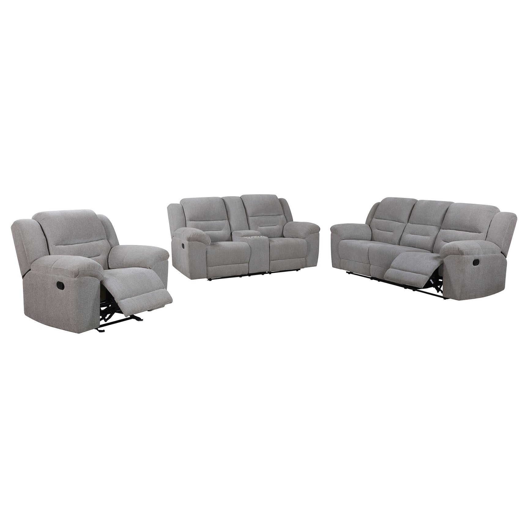 Gilson Grey 3-piece Reclining Sofa Set - Ornate Home