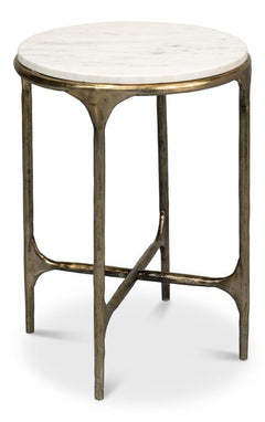 Gimlet White Round End Table - Ornate Home