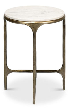 Gimlet White Round End Table - Ornate Home
