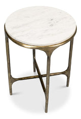 Gimlet White Round End Table - Ornate Home