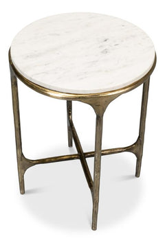 Gimlet White Round End Table - Ornate Home