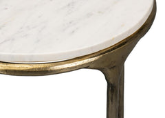 Gimlet White Round End Table - Ornate Home