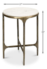 Gimlet White Round End Table - Ornate Home