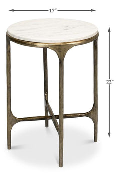 Gimlet White Round End Table - Ornate Home