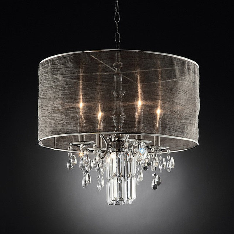 Gina Chrome/Black Ceiling Lamp - Ornate Home
