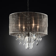 Gina Chrome/Black Ceiling Lamp - Ornate Home