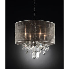Gina Chrome/Black Ceiling Lamp - Ornate Home