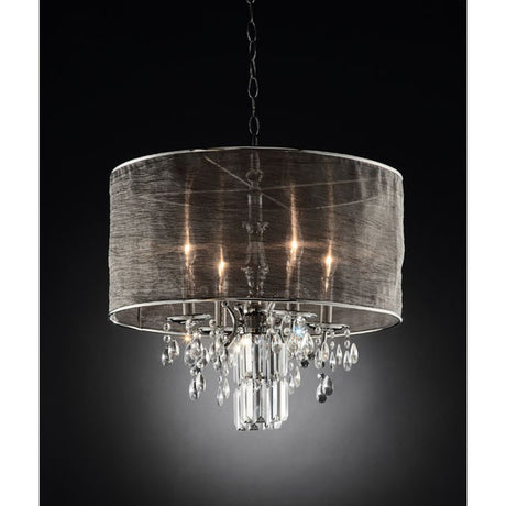 Gina Chrome/Black Ceiling Lamp - Ornate Home