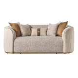 Gineverra Ivory Gold/Biscotti Loveseat
