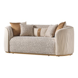 Gineverra Ivory Gold/Biscotti Loveseat