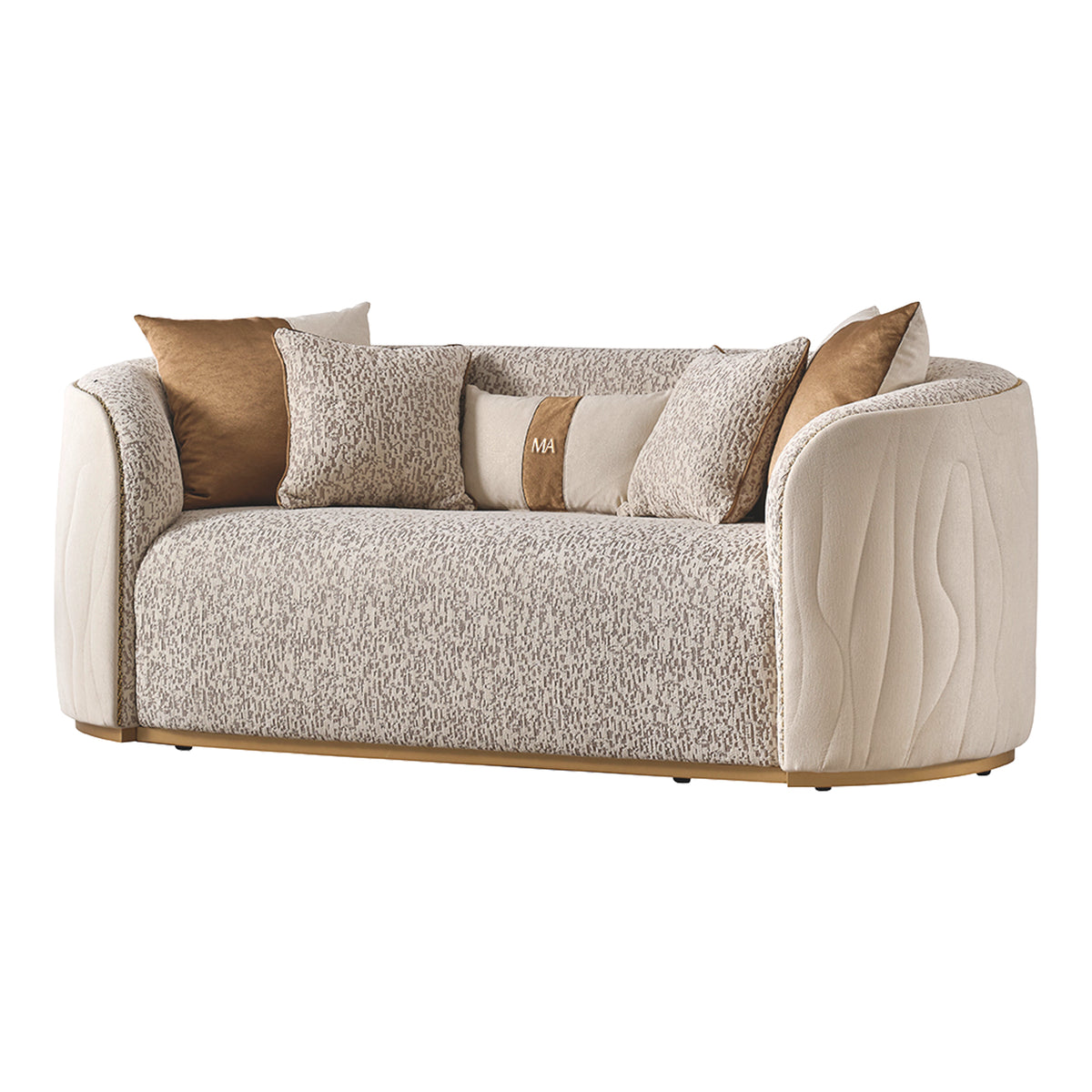 Gineverra Ivory Gold/Biscotti Loveseat